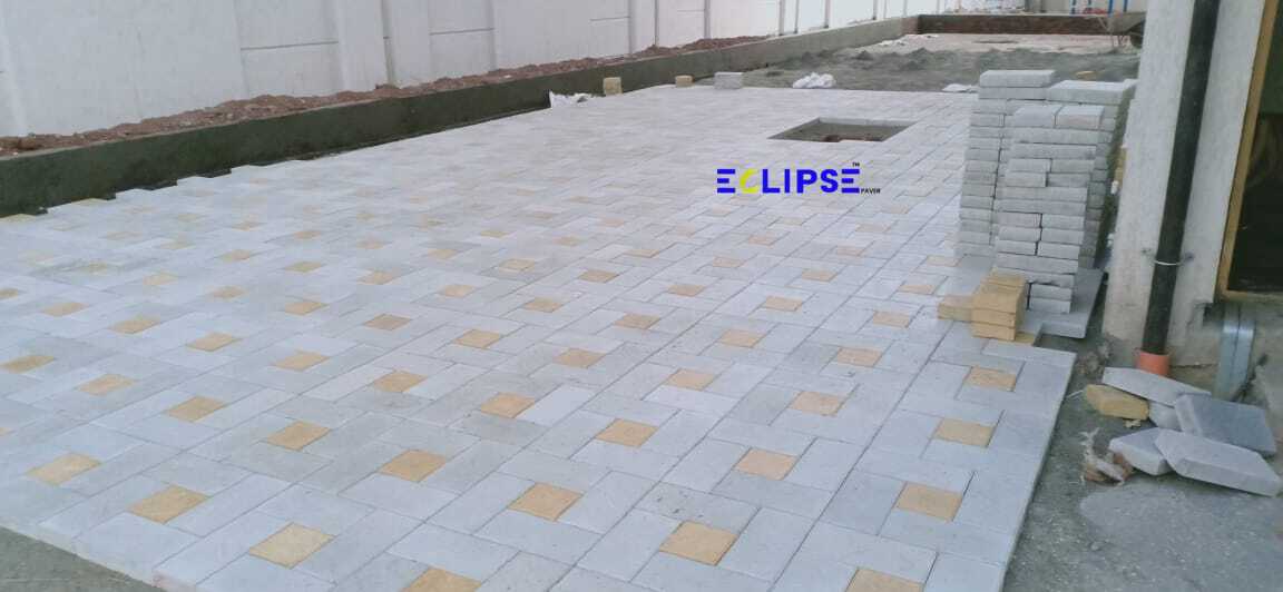 Interlock Paver Block Rectangle Red Yellow